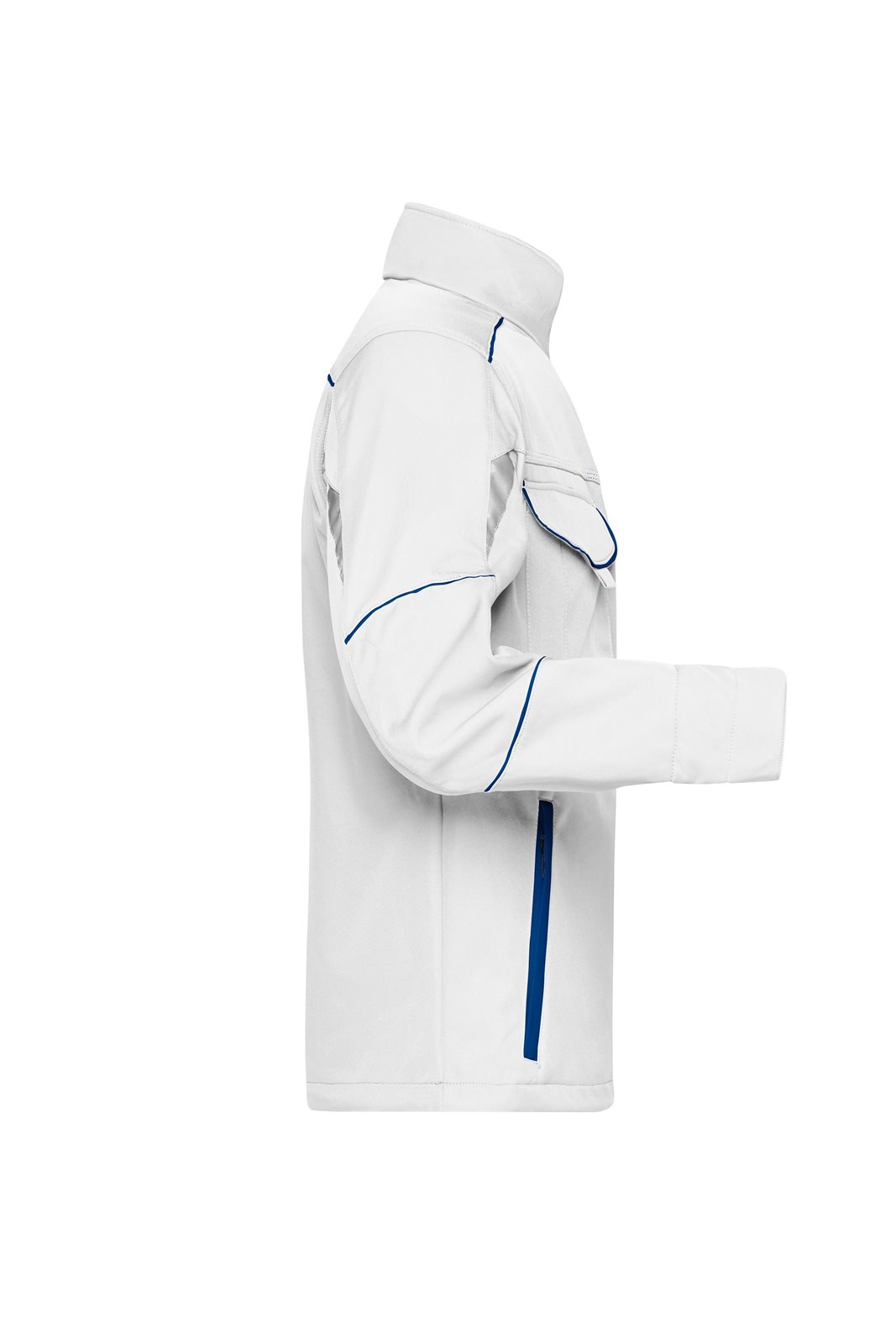 Jacke Unisex Weiß/Blau – Workwear Softshell Jacket - COLOR -, Detailansicht