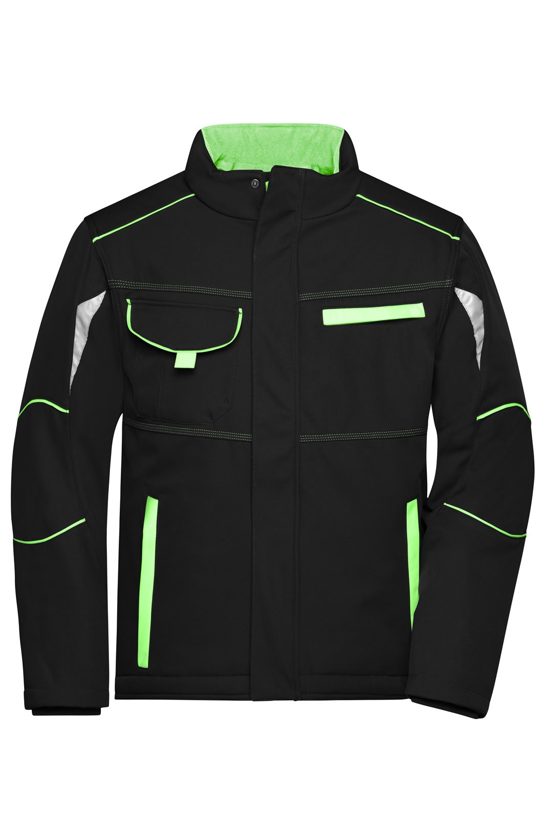 Jacke Unisex Schwarz/Grün – Workwear Softshell Padded Jacket - COLOR -