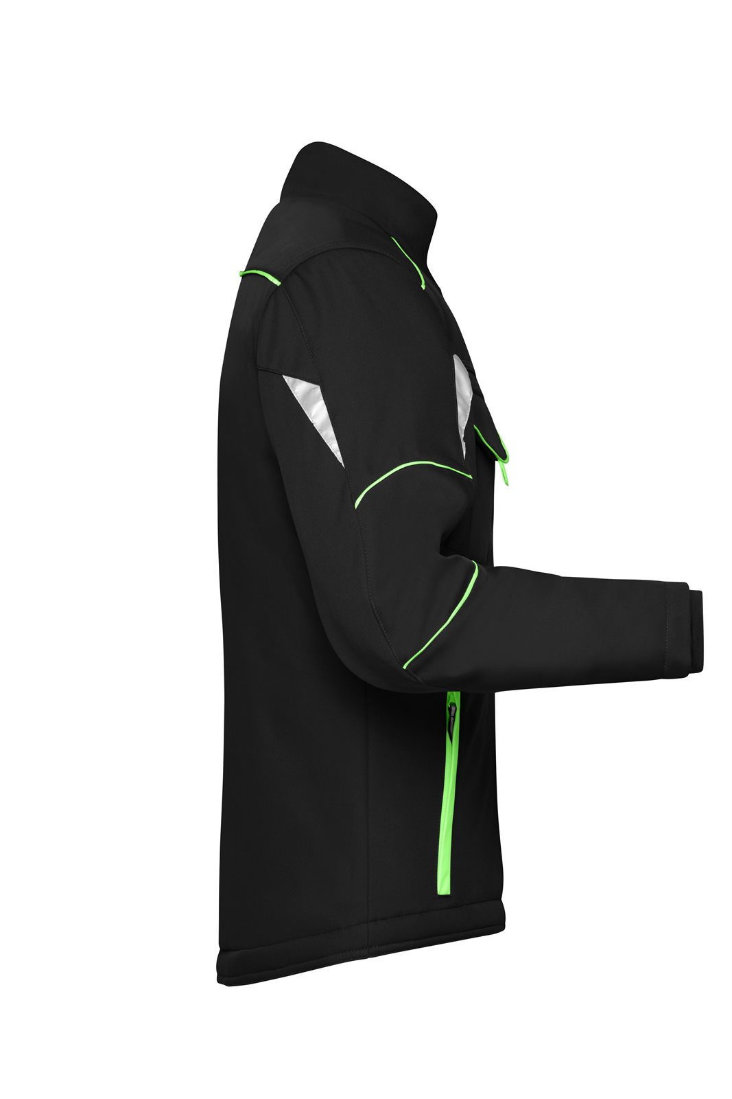 Jacke Unisex Schwarz/Grün – Workwear Softshell Padded Jacket - COLOR -, Detailansicht