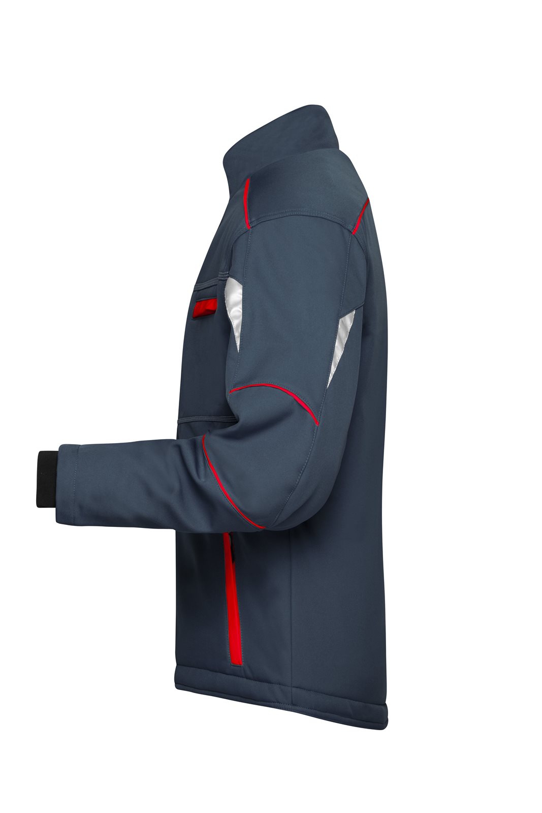Jacke Unisex Rot/Grau – Workwear Softshell Padded Jacket - COLOR -, Detailansicht