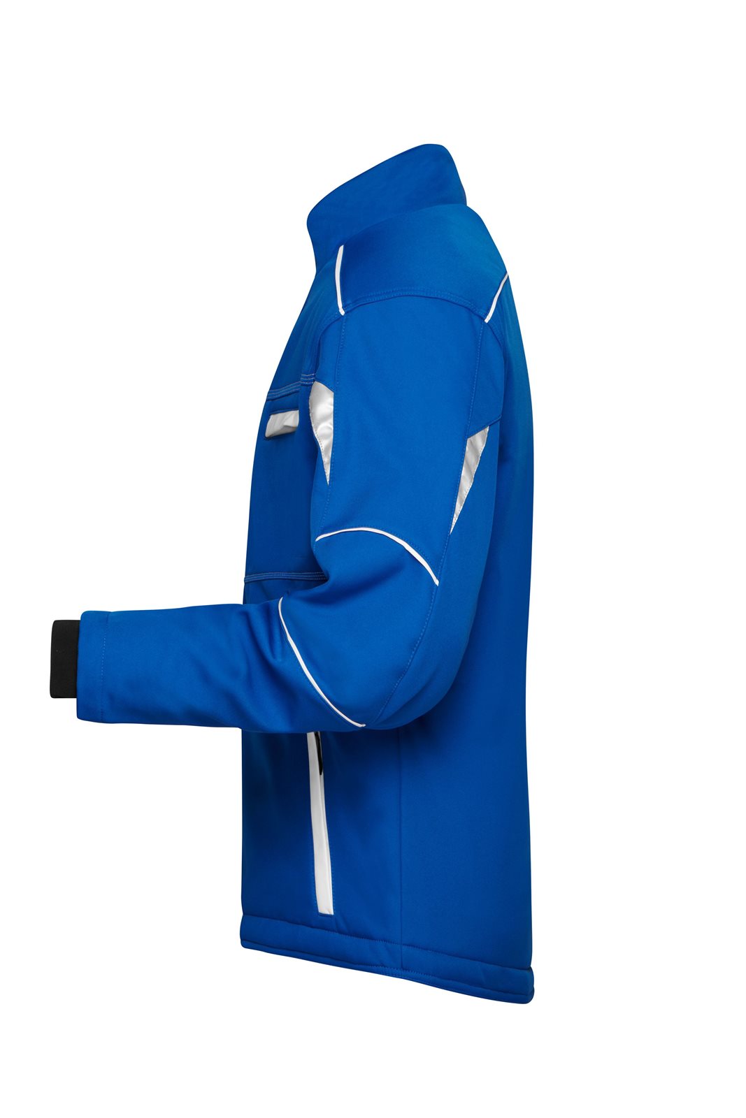Jacke Unisex Weiß/Blau – Workwear Softshell Padded Jacket - COLOR -, Detailansicht