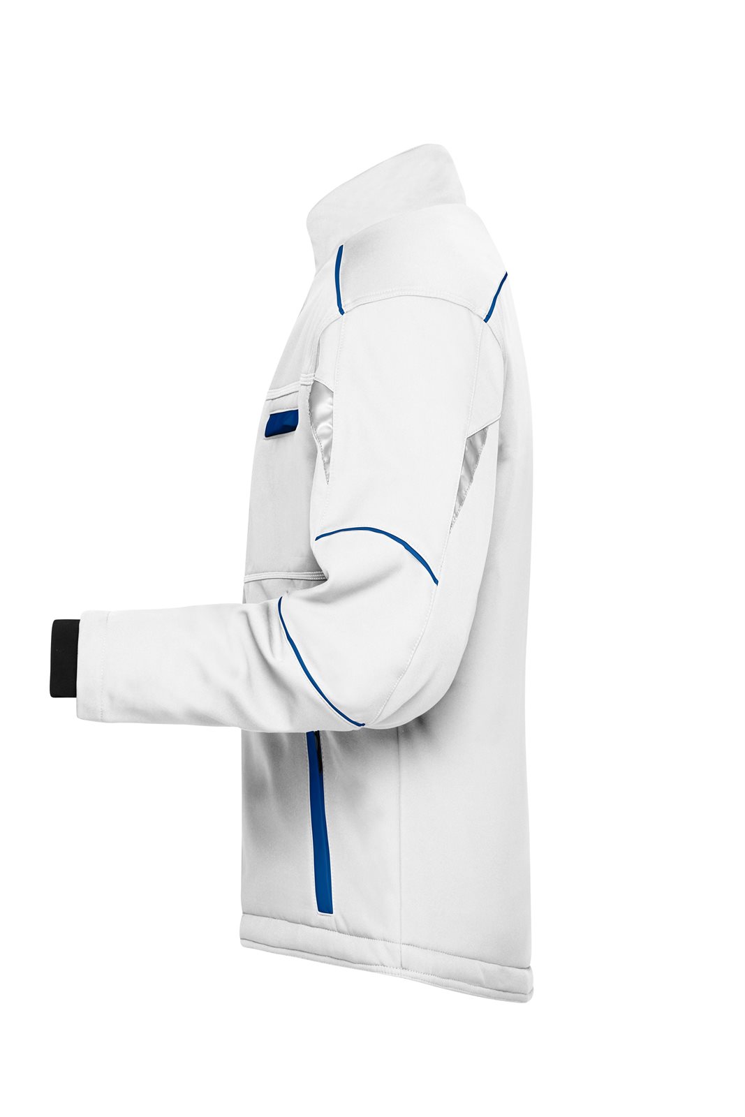 Jacke Unisex Weiß/Blau – Workwear Softshell Padded Jacket - COLOR -, Detailansicht