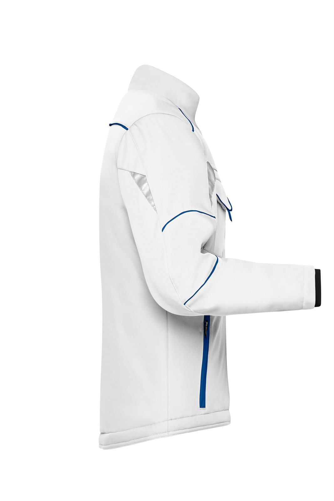 Jacke Unisex Weiß/Blau – Workwear Softshell Padded Jacket - COLOR -, Detailansicht