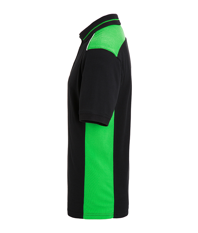 Poloshirt Herren Schwarz/Grün – Men's Workwear Polo - COLOR -, Detailansicht