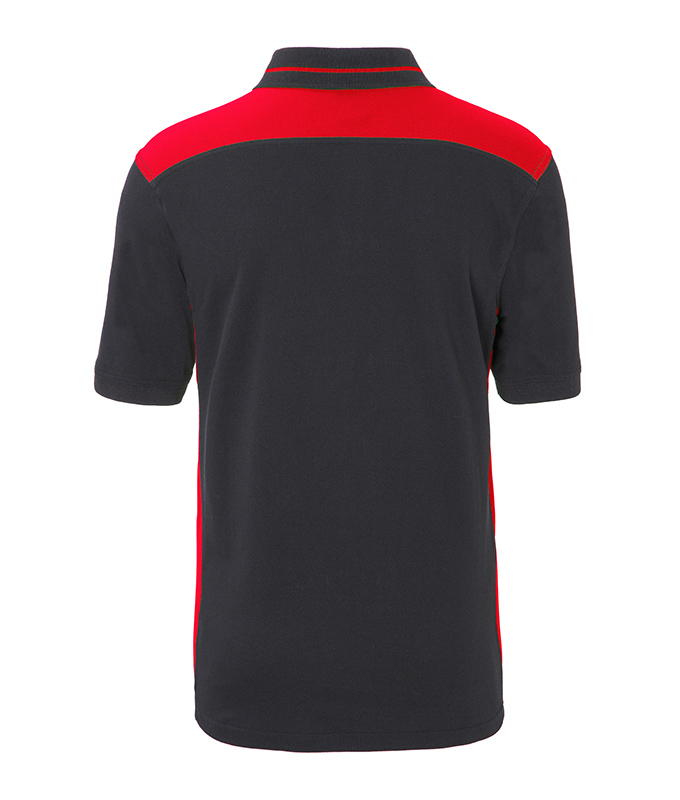 Poloshirt Herren Rot/Grau – Men's Workwear Polo - COLOR -, Detailansicht