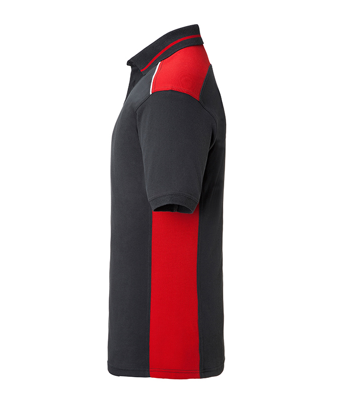 Poloshirt Herren Rot/Grau – Men's Workwear Polo - COLOR -, Detailansicht