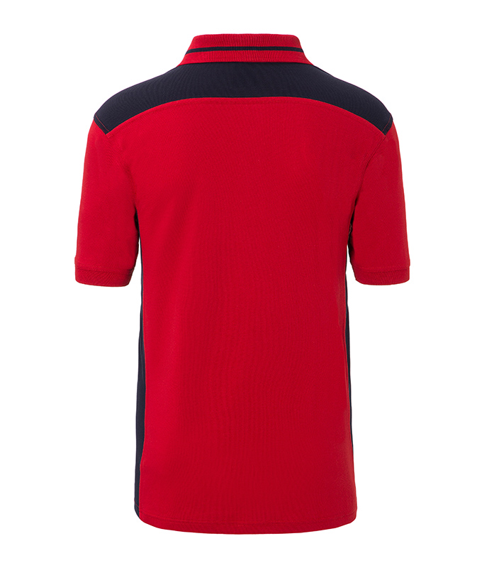 Poloshirt Herren Rot/Blau – Men's Workwear Polo - COLOR -, Detailansicht