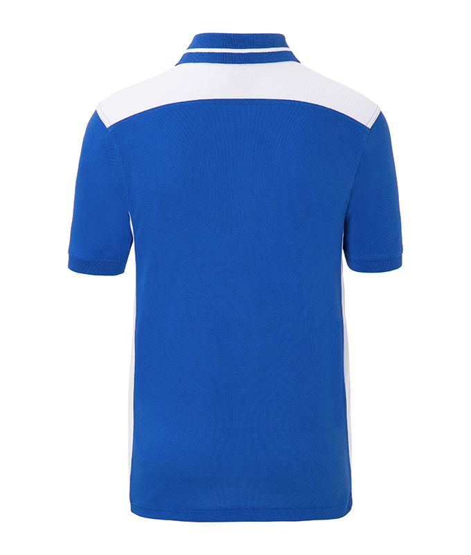Poloshirt Herren Weiß/Blau – Men's Workwear Polo - COLOR -, Detailansicht