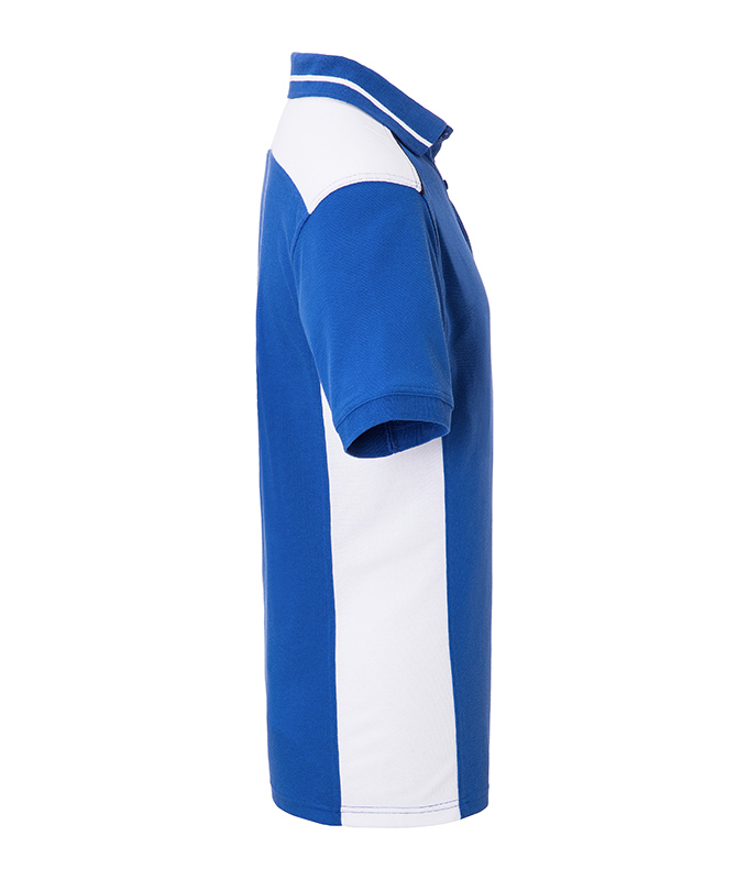 Poloshirt Herren Weiß/Blau – Men's Workwear Polo - COLOR -, Detailansicht