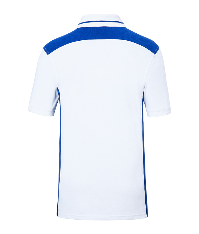 Poloshirt Herren Weiß/Blau – Men's Workwear Polo - COLOR -, Detailansicht