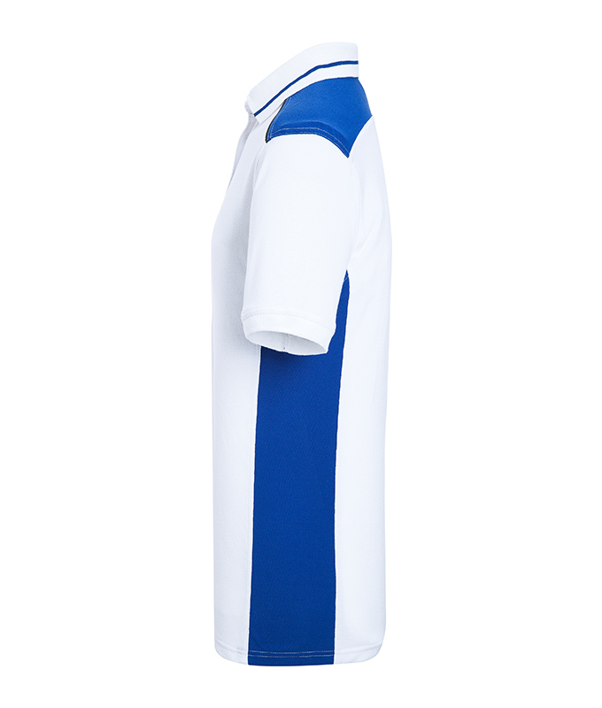 Poloshirt Herren Weiß/Blau – Men's Workwear Polo - COLOR -, Detailansicht