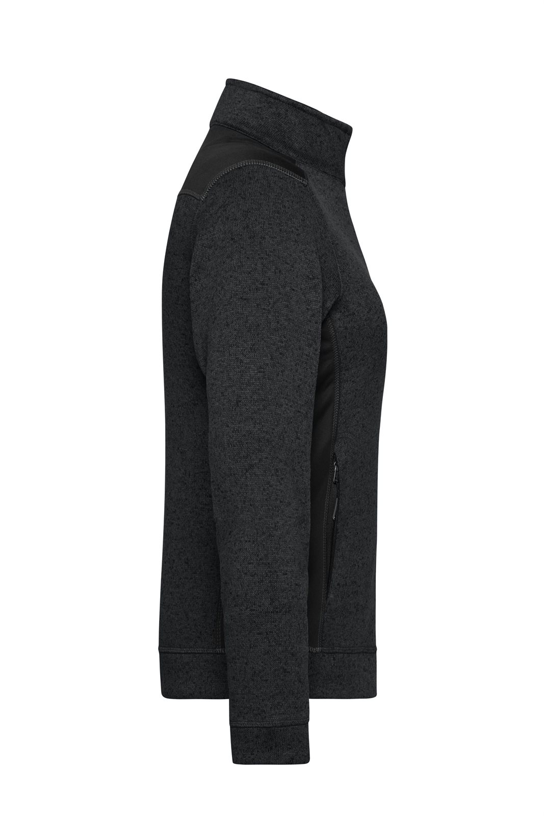 Jacke Damen Schwarz – Ladies' Knitted Workwear Fleece Jacket - STRONG -, Detailansicht