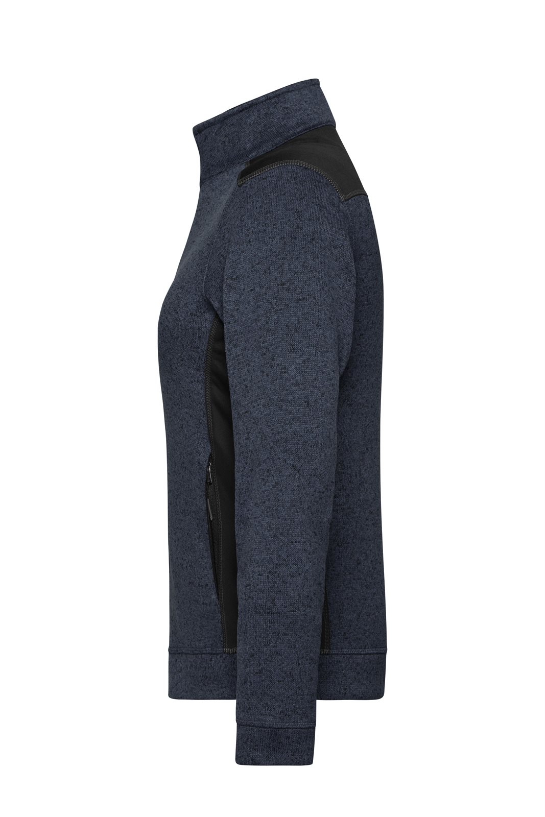 Jacke Damen Grau/Schwarz – Ladies' Knitted Workwear Fleece Jacket - STRONG -, Detailansicht