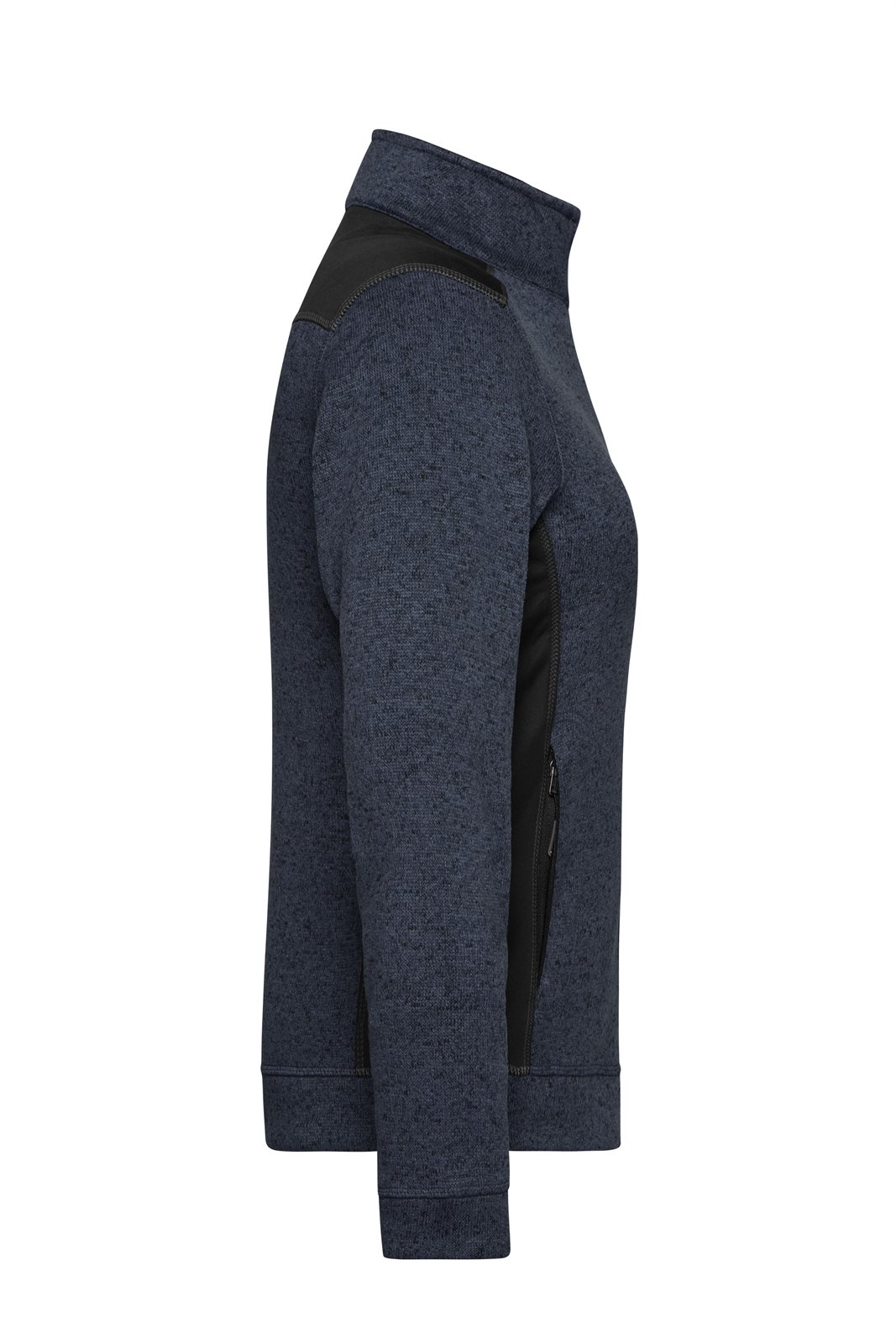 Jacke Damen Grau/Schwarz – Ladies' Knitted Workwear Fleece Jacket - STRONG -, Detailansicht