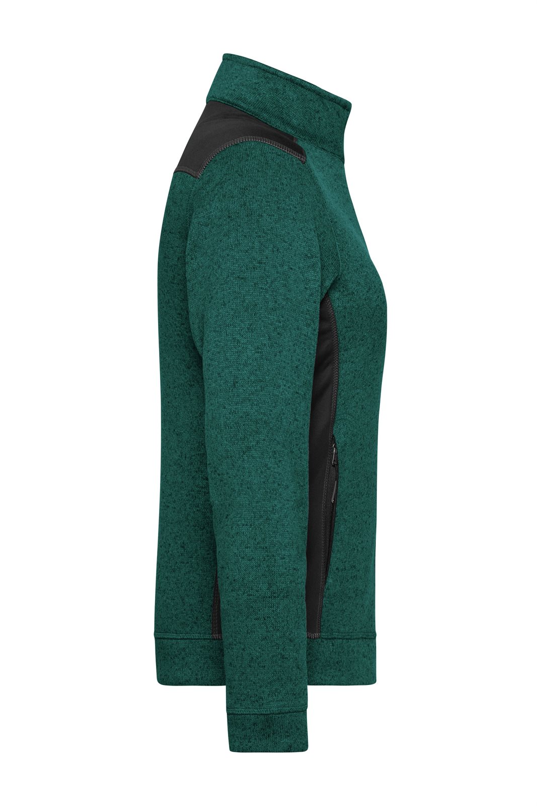 Jacke Damen Grün/Schwarz – Ladies' Knitted Workwear Fleece Jacket - STRONG -, Detailansicht