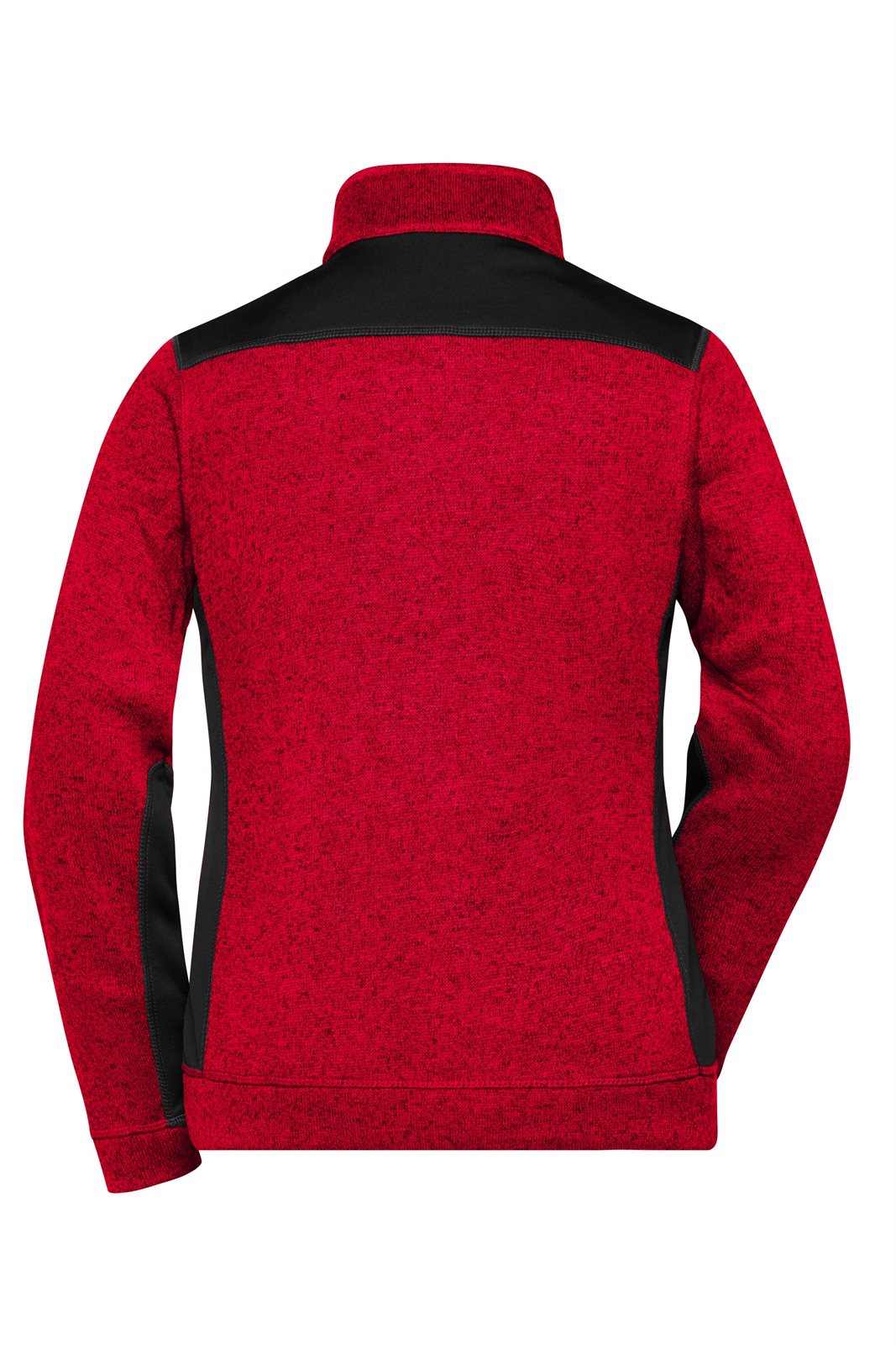 Jacke Damen Rot/Schwarz – Ladies' Knitted Workwear Fleece Jacket - STRONG -, Detailansicht