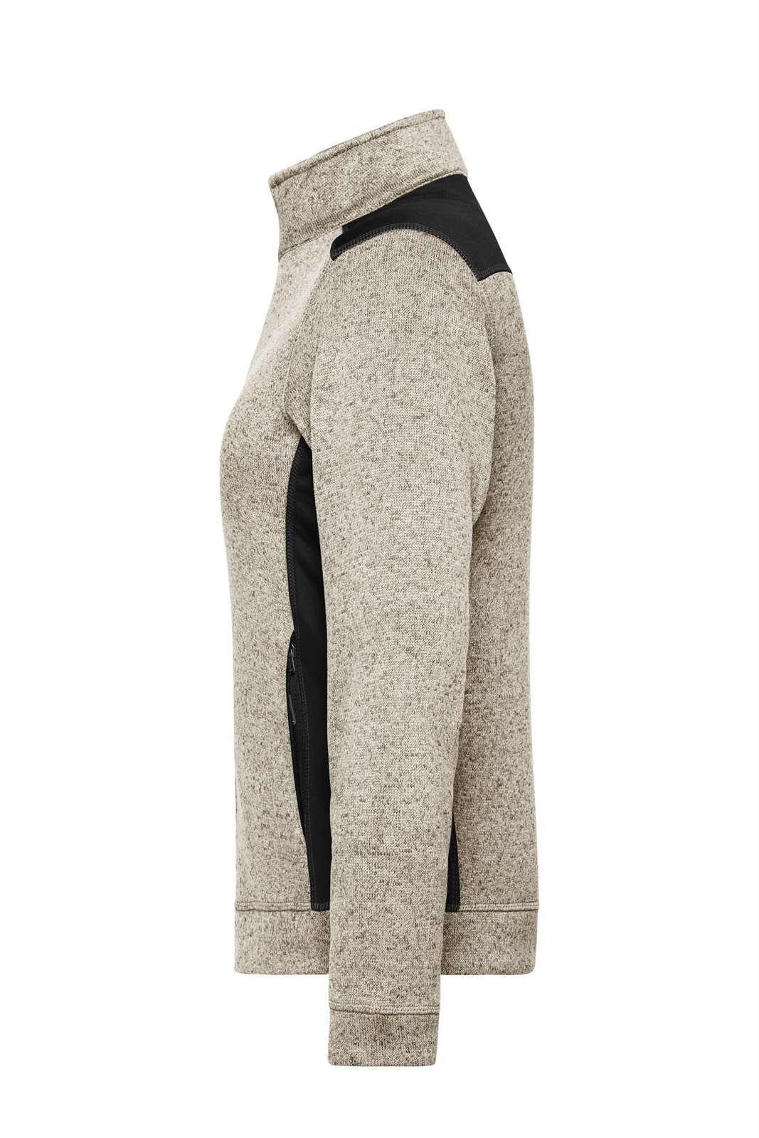 Jacke Damen Grau/Schwarz – Ladies' Knitted Workwear Fleece Jacket - STRONG -, Detailansicht