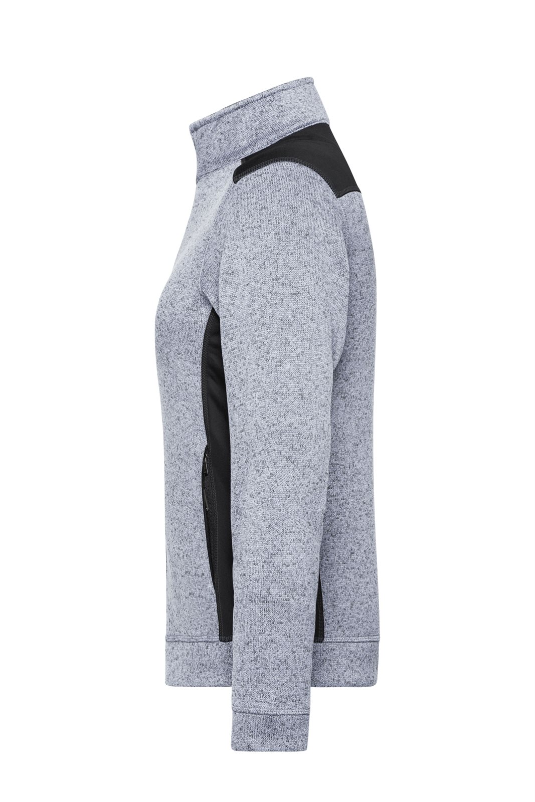 Jacke Damen Weiß/Grau – Ladies' Knitted Workwear Fleece Jacket - STRONG -, Detailansicht
