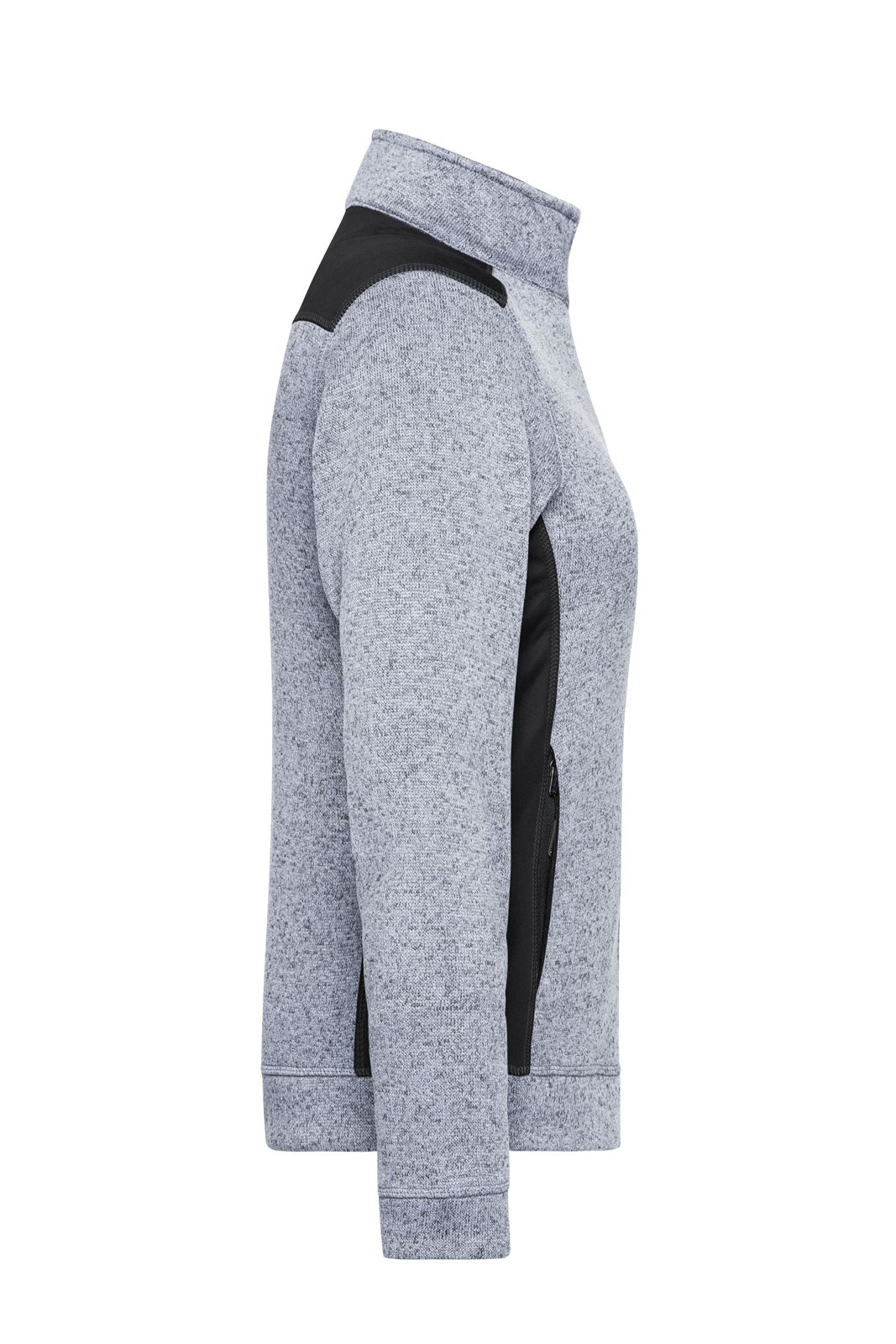 Jacke Damen Weiß/Grau – Ladies' Knitted Workwear Fleece Jacket - STRONG -, Detailansicht