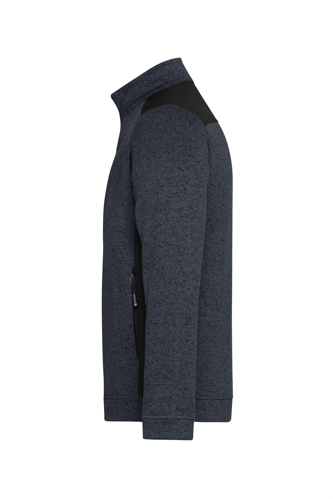 Jacke Herren Grau/Schwarz – Men's Knitted Workwear Fleece Jacket - STRONG -, Detailansicht