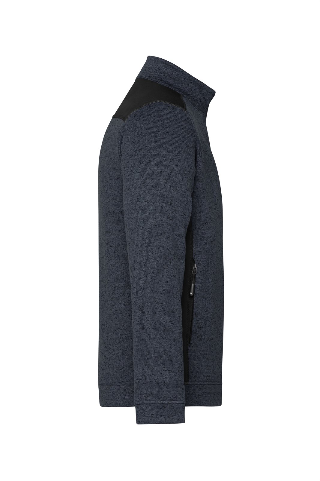 Jacke Herren Grau/Schwarz – Men's Knitted Workwear Fleece Jacket - STRONG -, Detailansicht