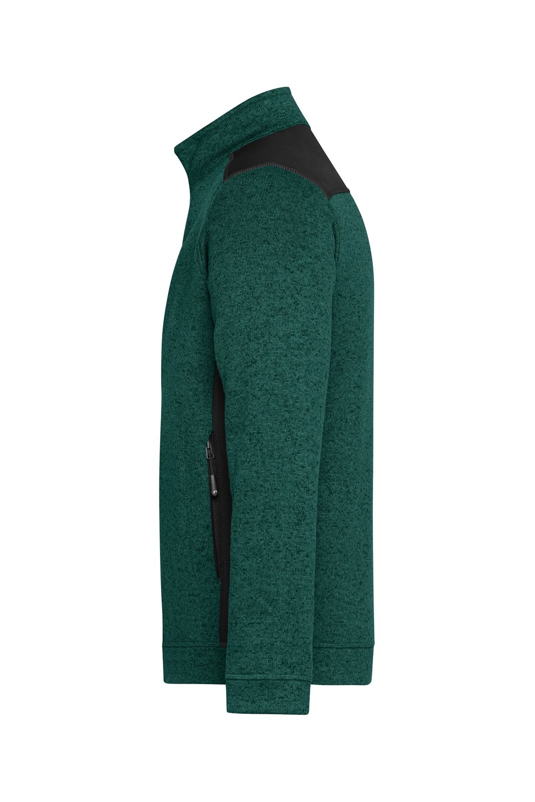 Jacke Herren Grün/Schwarz – Men's Knitted Workwear Fleece Jacket - STRONG -, Detailansicht