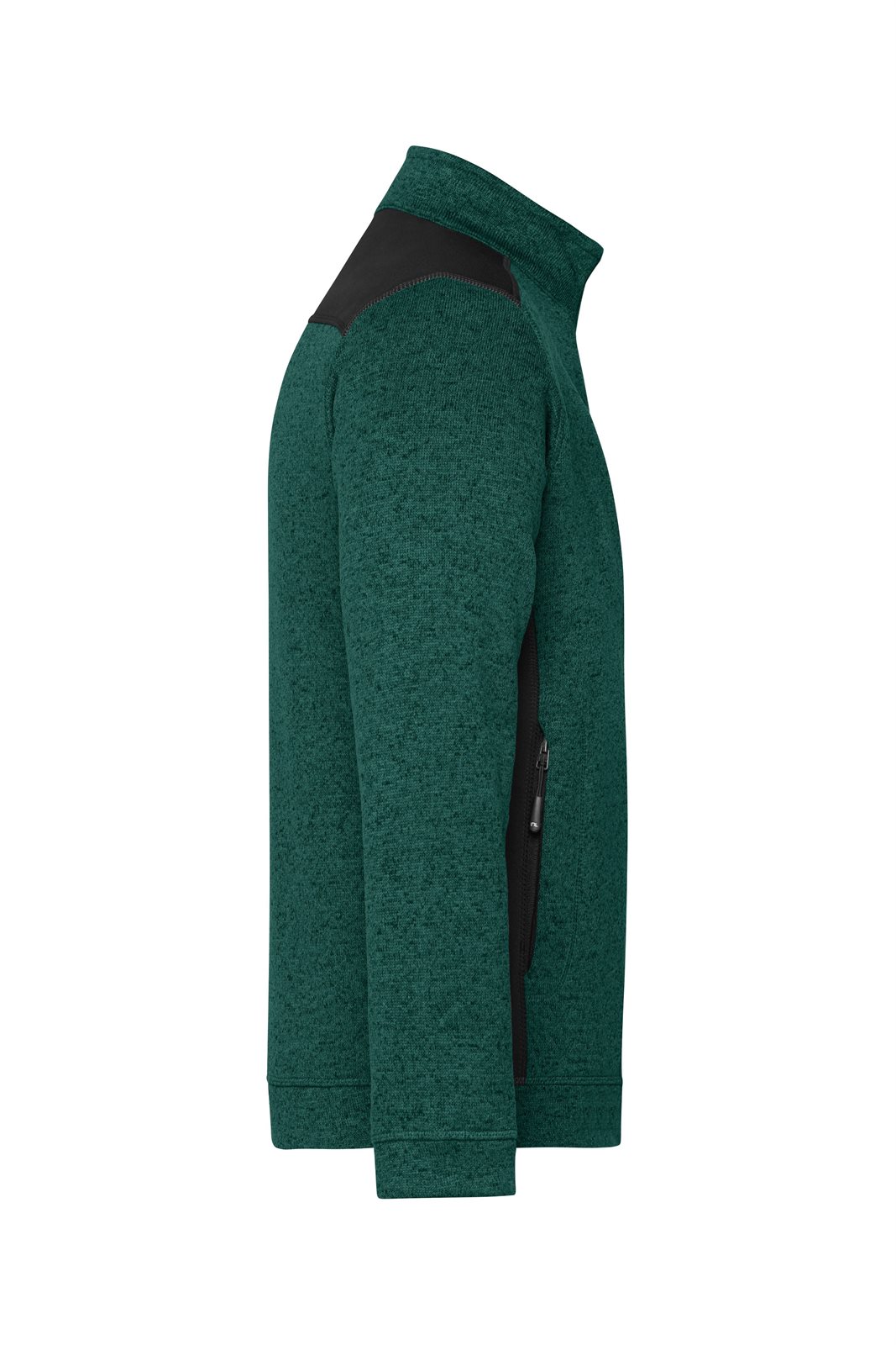 Jacke Herren Grün/Schwarz – Men's Knitted Workwear Fleece Jacket - STRONG -, Detailansicht