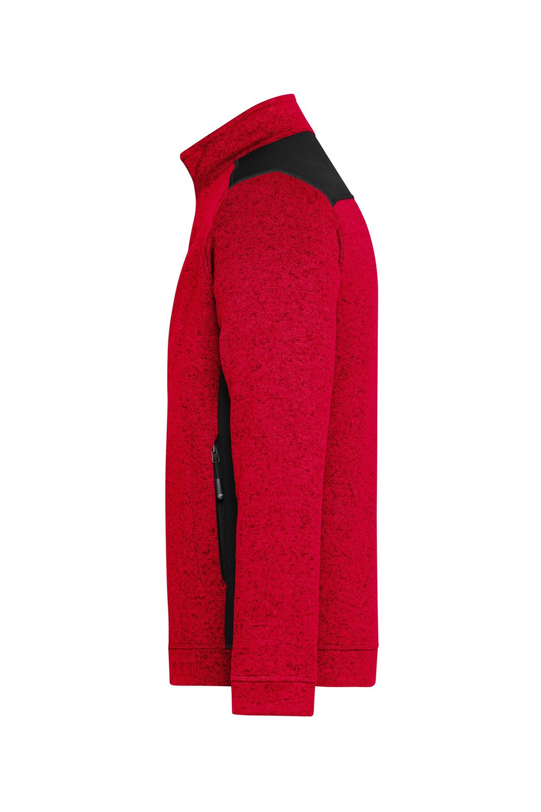 Jacke Herren Rot/Schwarz – Men's Knitted Workwear Fleece Jacket - STRONG -, Detailansicht