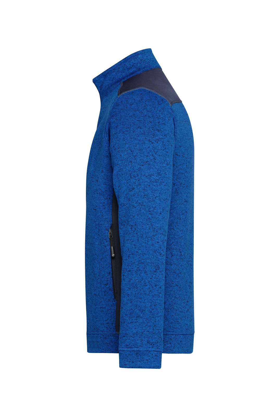 Jacke Herren Blau – Men's Knitted Workwear Fleece Jacket - STRONG -, Detailansicht