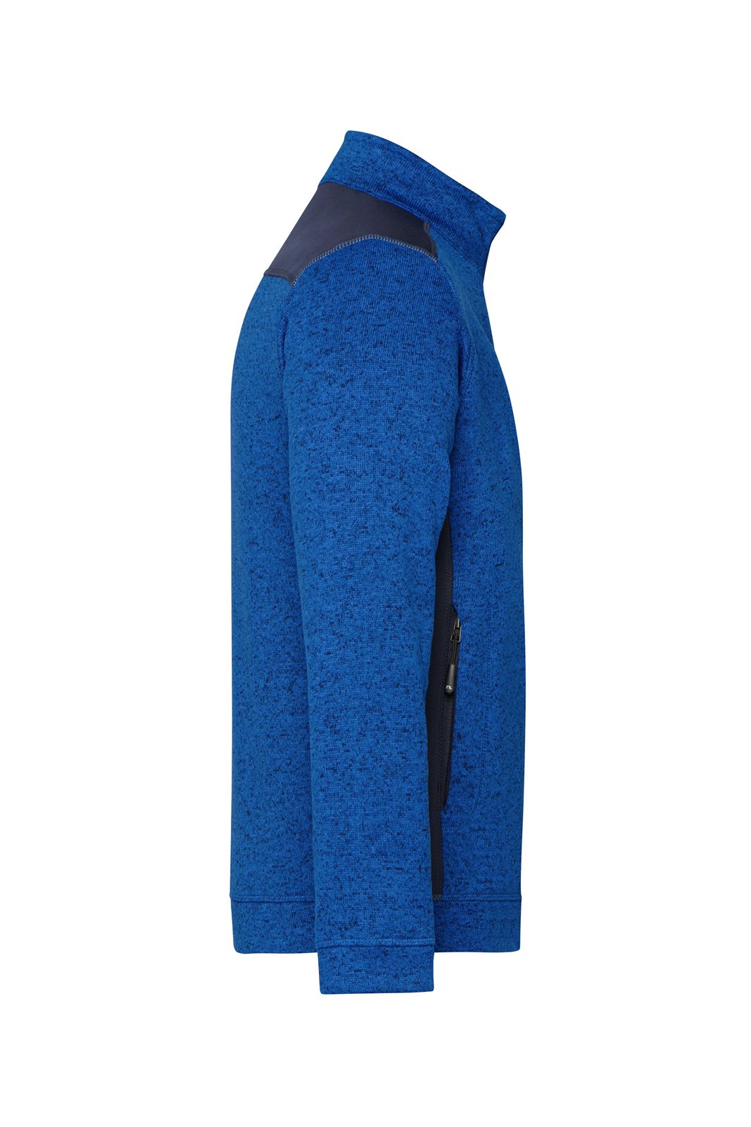 Jacke Herren Blau – Men's Knitted Workwear Fleece Jacket - STRONG -, Detailansicht
