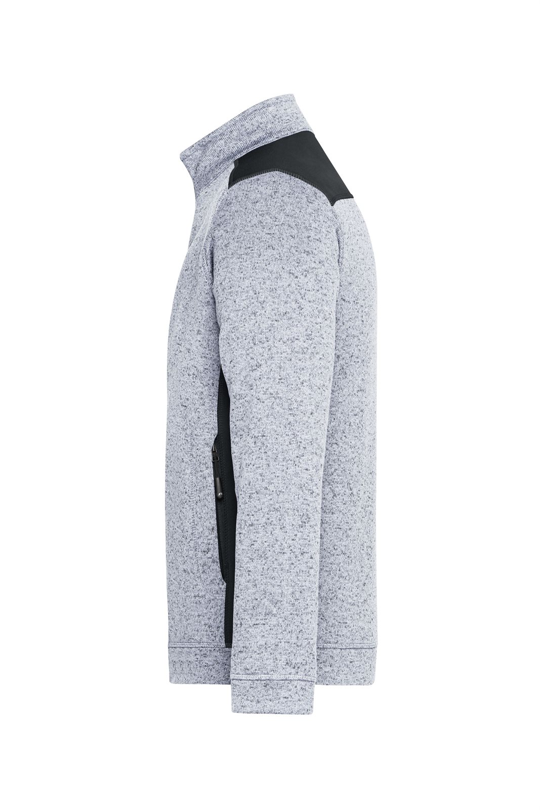 Jacke Herren Weiß/Grau – Men's Knitted Workwear Fleece Jacket - STRONG -, Detailansicht