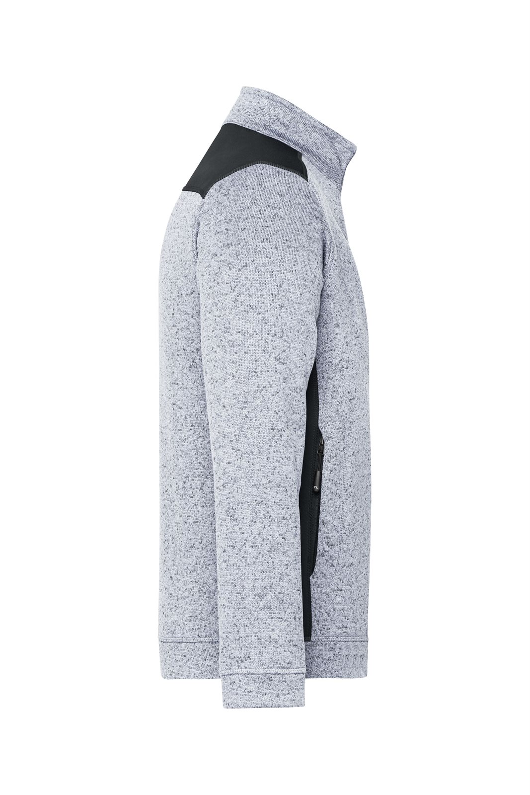 Jacke Herren Weiß/Grau – Men's Knitted Workwear Fleece Jacket - STRONG -, Detailansicht