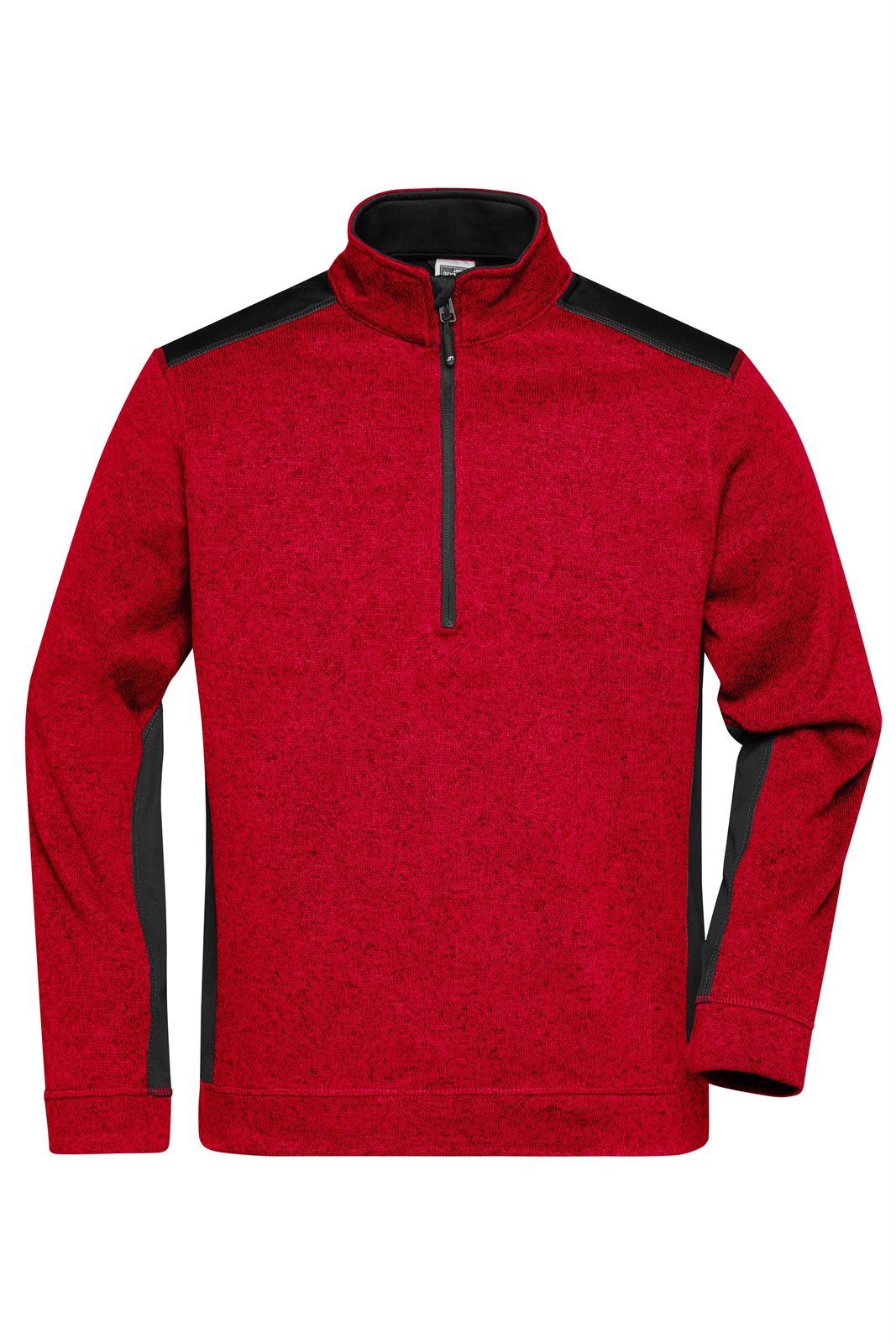 Pullover Unisex Rot/Schwarz – Men's Knitted Workwear Fleece Half-Zip - STRONG -