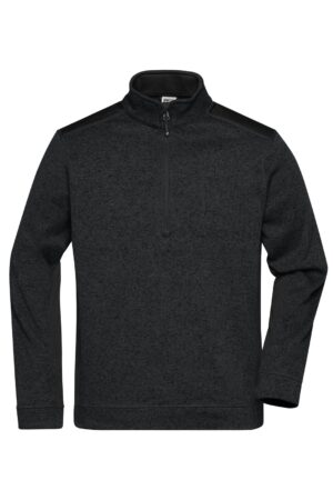 Pullover Unisex Schwarz – Men's Knitted Workwear Fleece Half-Zip - STRONG -