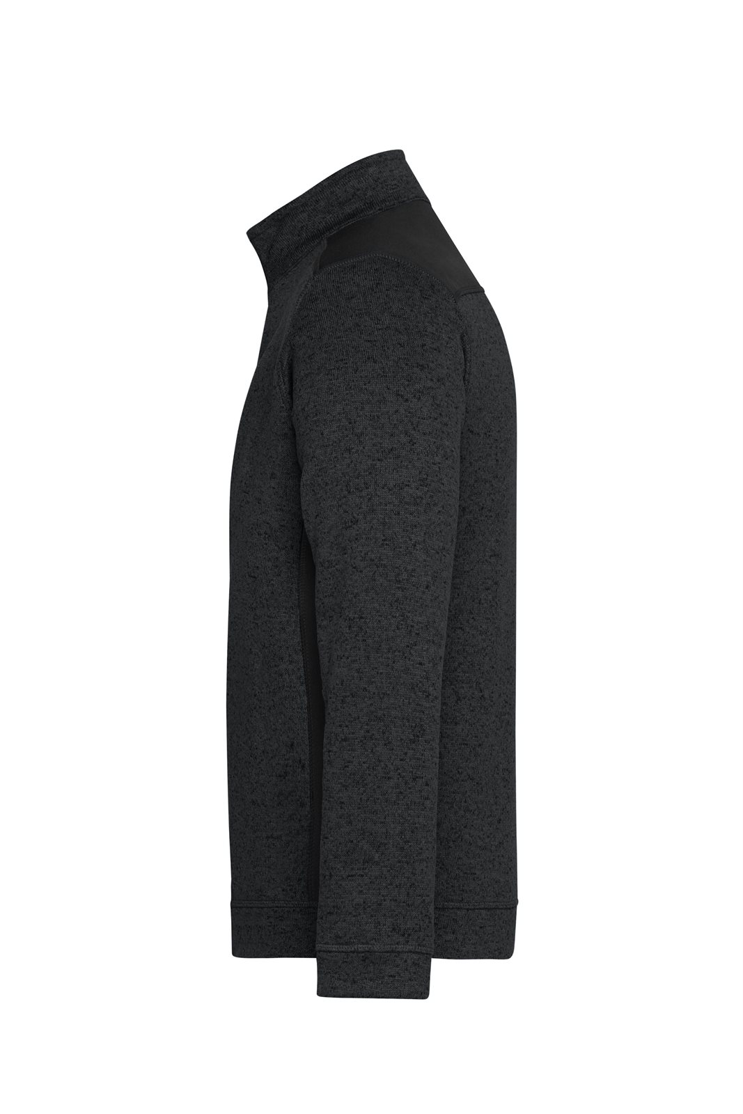 Pullover Unisex Schwarz – Men's Knitted Workwear Fleece Half-Zip - STRONG -, Detailansicht