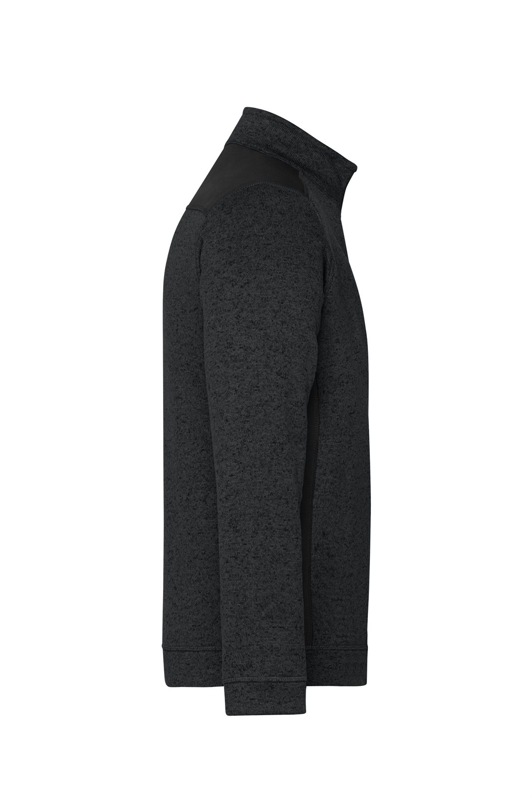 Pullover Unisex Schwarz – Men's Knitted Workwear Fleece Half-Zip - STRONG -, Detailansicht