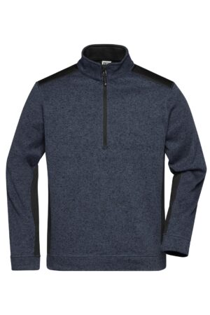 Pullover Unisex Schwarz – Men's Knitted Workwear Fleece Half-Zip - STRONG -