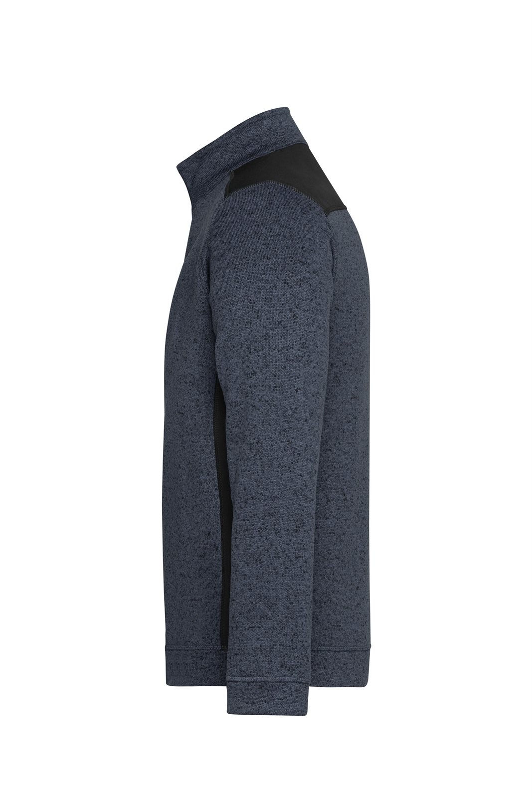 Pullover Unisex Grau/Schwarz – Men's Knitted Workwear Fleece Half-Zip - STRONG -, Detailansicht