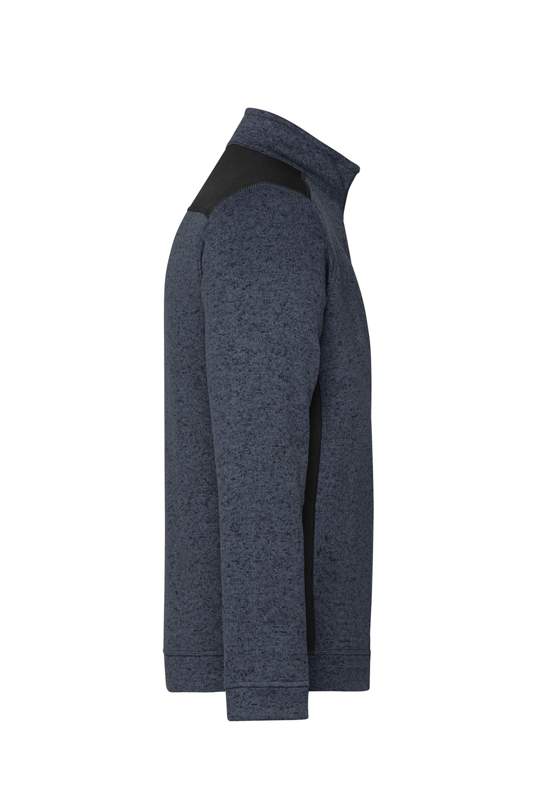 Pullover Unisex Grau/Schwarz – Men's Knitted Workwear Fleece Half-Zip - STRONG -, Detailansicht
