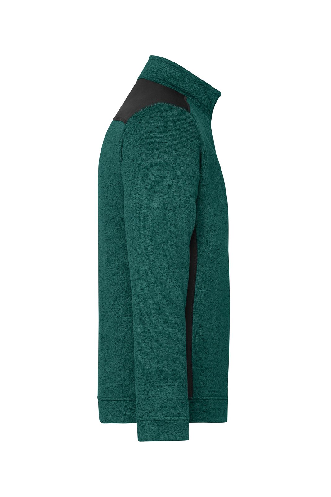 Pullover Unisex Grün/Schwarz – Men's Knitted Workwear Fleece Half-Zip - STRONG -, Detailansicht