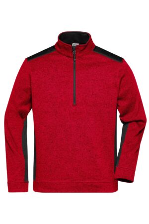 Pullover Unisex Schwarz – Men's Knitted Workwear Fleece Half-Zip - STRONG -