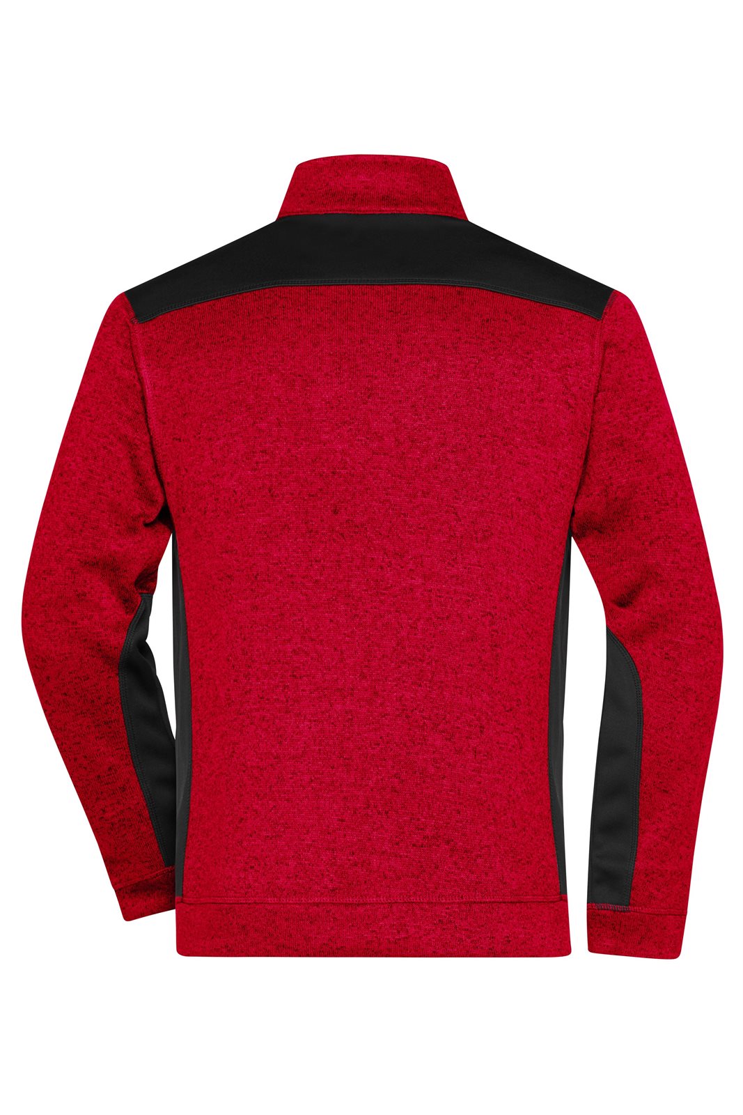 Pullover Unisex Rot/Schwarz – Men's Knitted Workwear Fleece Half-Zip - STRONG -, Detailansicht