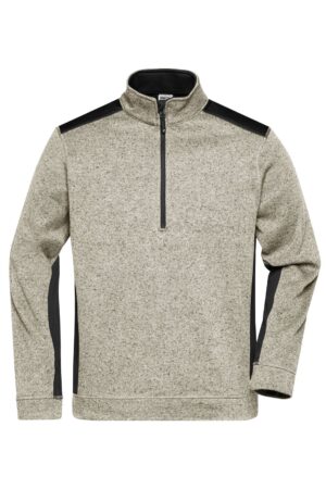 Pullover Unisex Schwarz – Men's Knitted Workwear Fleece Half-Zip - STRONG -