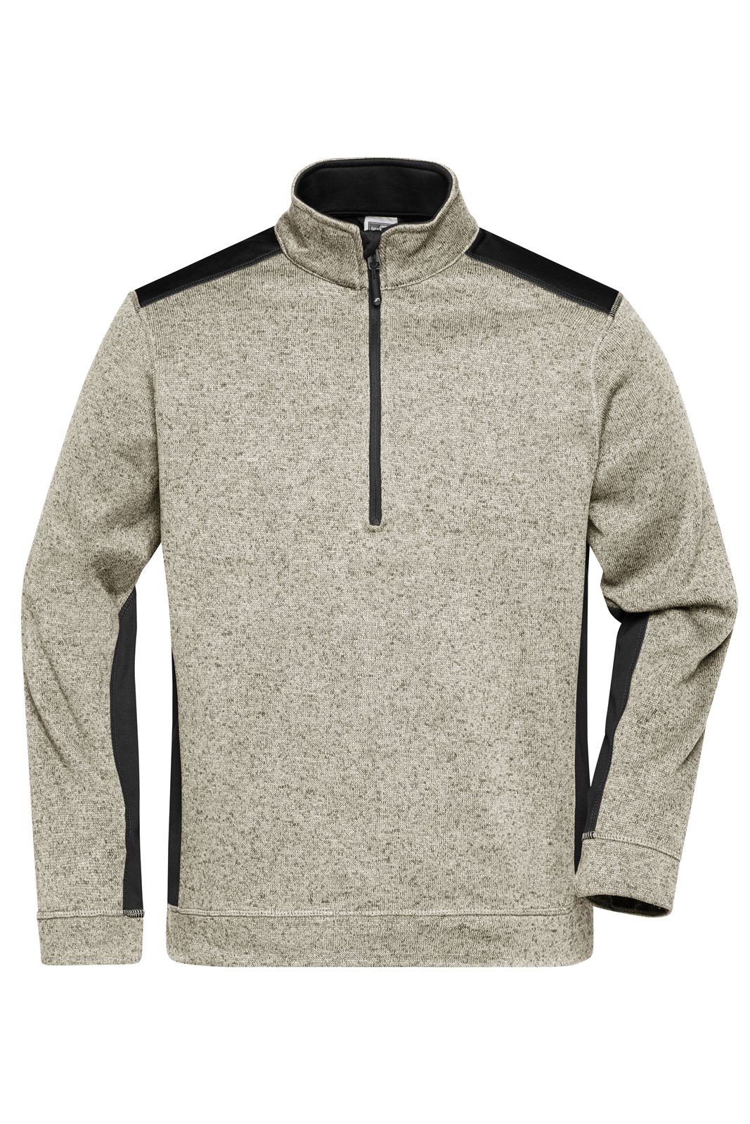 Pullover Unisex Grau/Schwarz – Men's Knitted Workwear Fleece Half-Zip - STRONG -