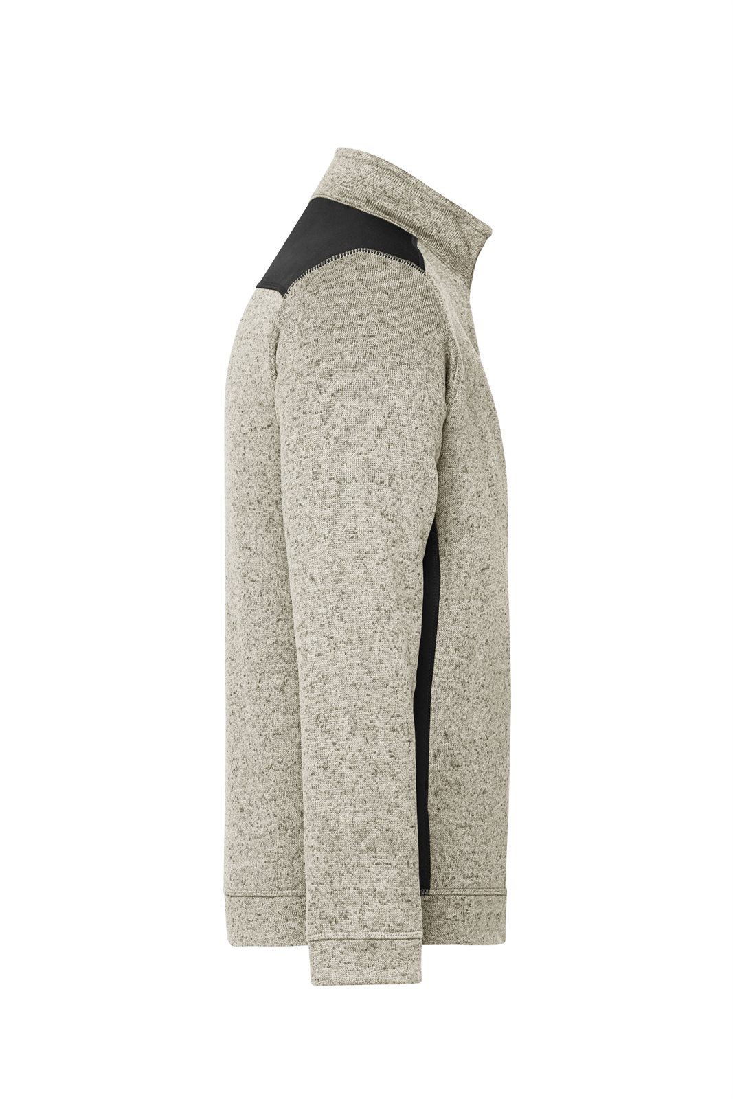 Pullover Unisex Grau/Schwarz – Men's Knitted Workwear Fleece Half-Zip - STRONG -, Detailansicht