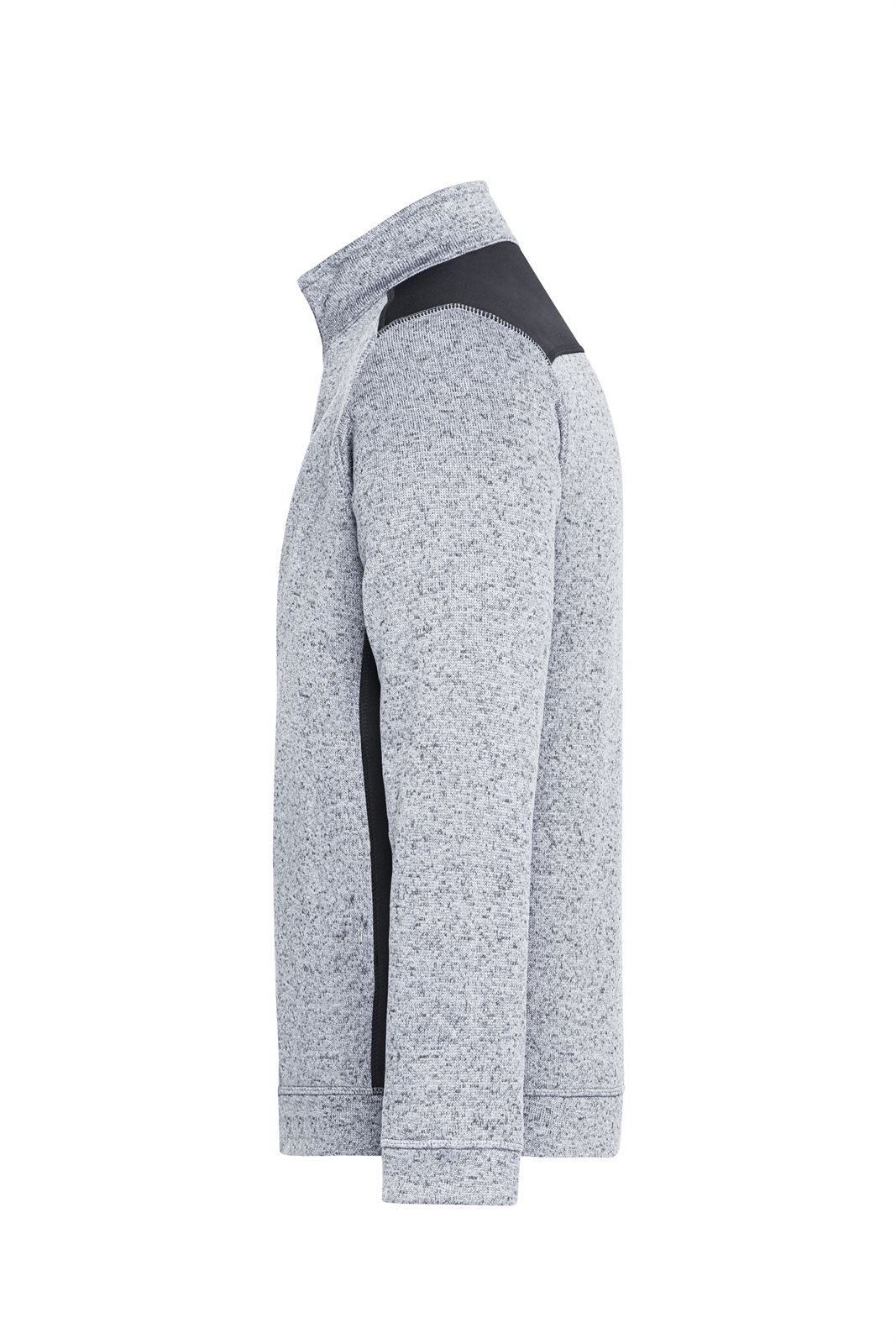 Pullover Unisex Weiß/Grau – Men's Knitted Workwear Fleece Half-Zip - STRONG -, Detailansicht