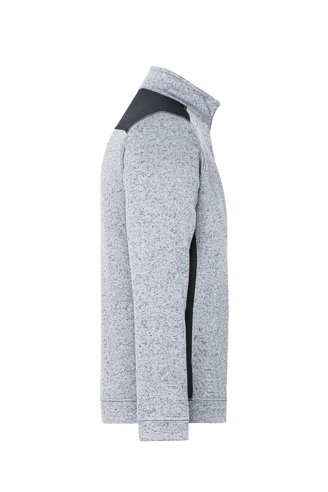 Pullover Unisex Weiß/Grau – Men's Knitted Workwear Fleece Half-Zip - STRONG -, Detailansicht