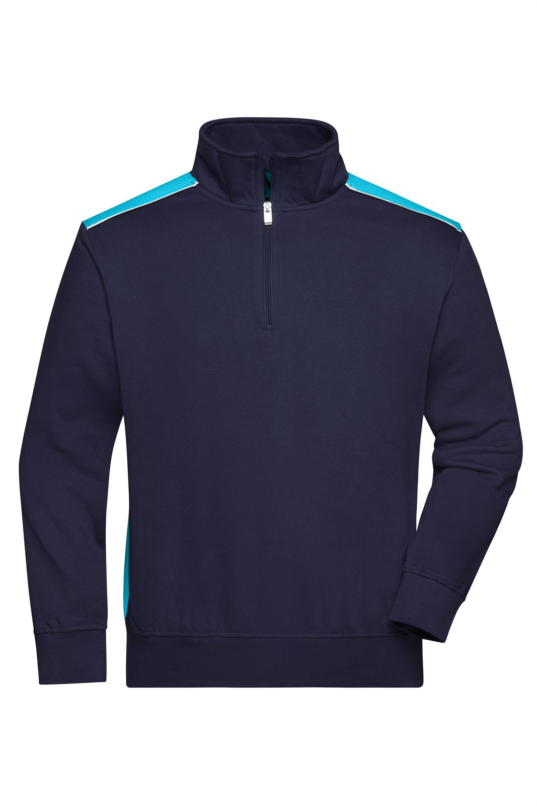 Pullover Unisex Blau – Workwear Half-Zip Sweat - COLOR -