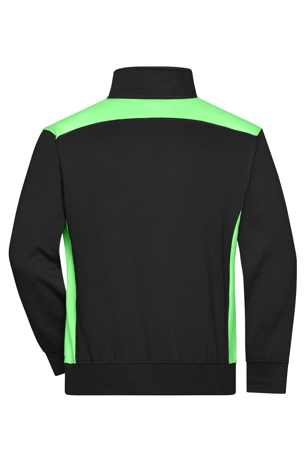 Pullover Unisex Schwarz/Grün – Workwear Half-Zip Sweat - COLOR -, Detailansicht