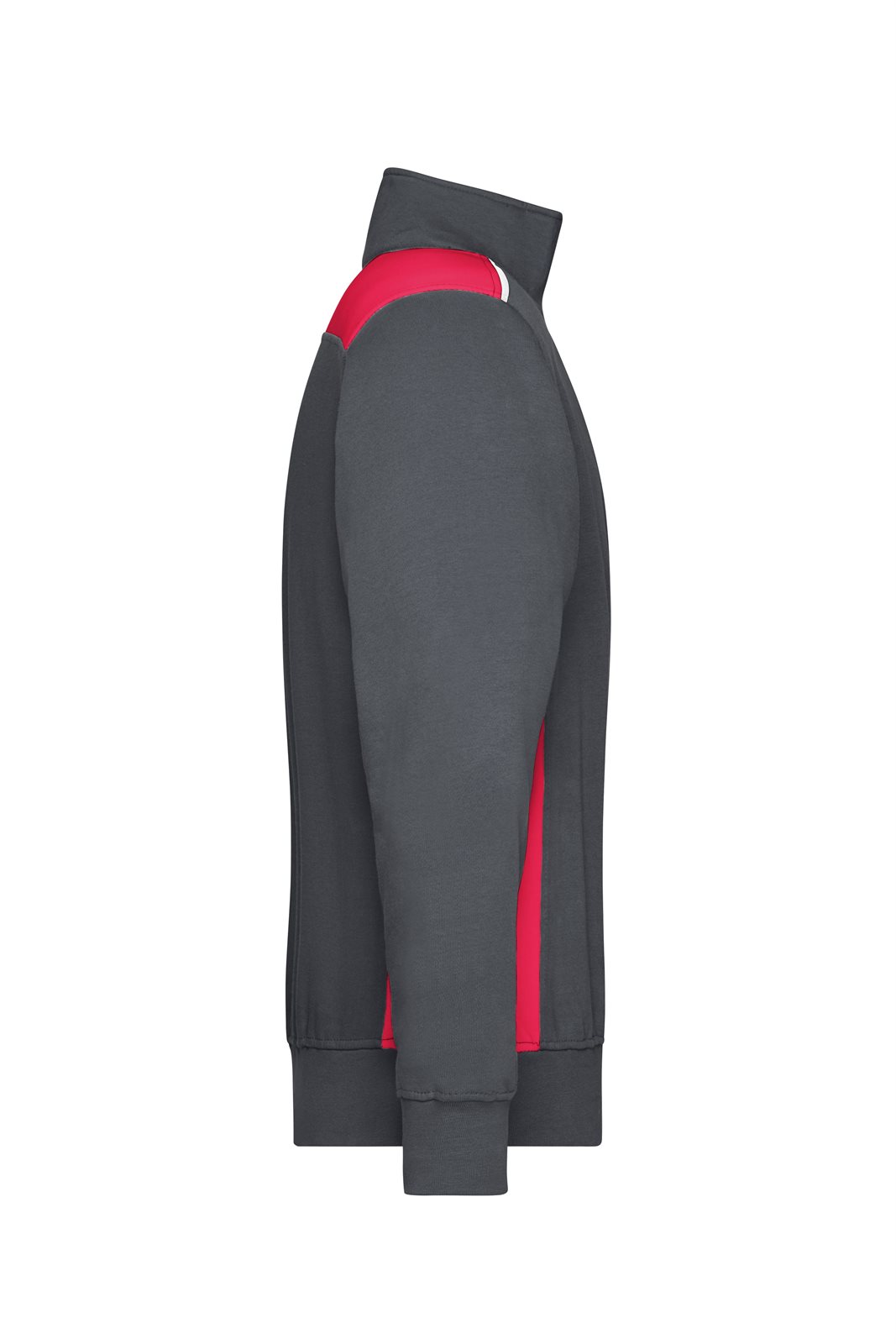 Pullover Unisex Rot/Grau – Workwear Half-Zip Sweat - COLOR -, Detailansicht